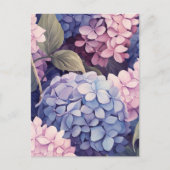 purple and pink hydrangea flower heads ポストカード (正面)
