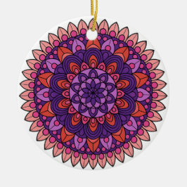 Purple and pink mandala  セラミックオーナメント