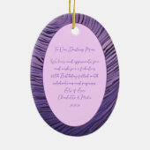 Purple And Pink Mom 60誕生日写真 セラミックオーナメント (裏面)