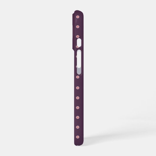 Purple and Pink Polka Dot Pattern iPhone 16ケース (左側面)