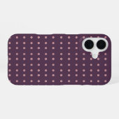 Purple and Pink Polka Dot Pattern iPhone 16ケース (裏面横)