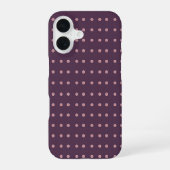 Purple and Pink Polka Dot Pattern iPhone 16ケース (裏面)