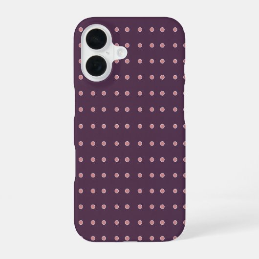 Purple and Pink Polka Dot Pattern iPhone 16ケース (裏面)