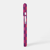 Purple and Red Checkered Geometric Pattern iPhone 16ケース (左側面)