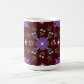 Purple and Red Folk Art Floral Mug コーヒーマグカップ (中央)