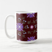 Purple and Red Folk Art Floral Mug コーヒーマグカップ (左)
