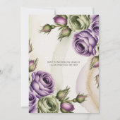 Purple and Sage Green Roses Brunch & Bubbly 招待状 (裏面)