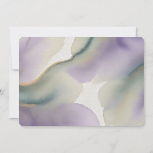 Purple and Sage Green Roses Rehearsal Dinner 招待状 (裏面)