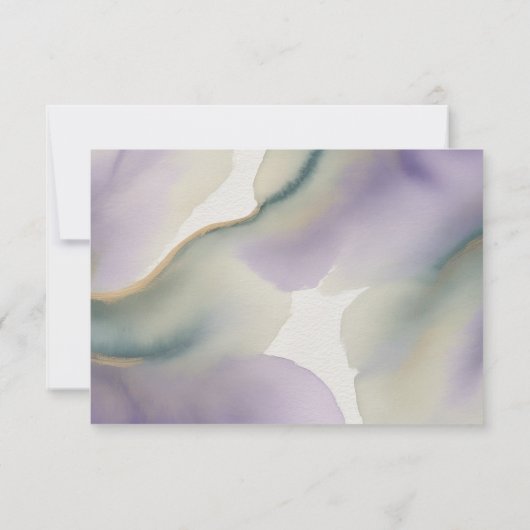 Purple and Sage Green Wedding  出欠カード (裏面)