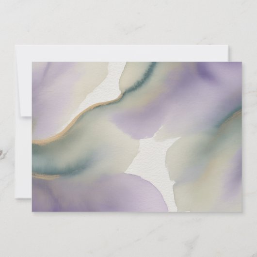 Purple and Sage Green Wedding Save The Date Cards (裏面)