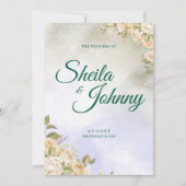 Purple and Sage Pastel Elegance Wedding  招待状 (正面)