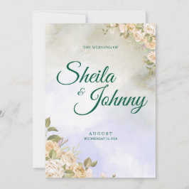 Purple and Sage Pastel Elegance Wedding  招待状