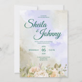 Purple and Sage Pastel Elegance Wedding  招待状 (裏面)