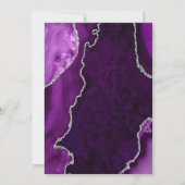 Purple and Silver Agate Marble 40th Birthday Party 招待状 (裏面)