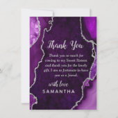 Purple and Silver Agate Sweet Sixteen サンキューカード (正面)