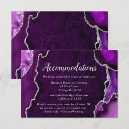 Purple and Silver Agate Wedding Accommodations エンクロージャーカード