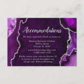 Purple and Silver Agate Wedding Accommodations エンクロージャーカード (正面)