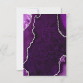 Purple and Silver Agate Wedding Meal Choice 出欠カード (裏面)