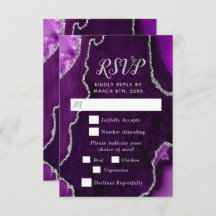 Purple and Silver Agate Wedding Meal Choice