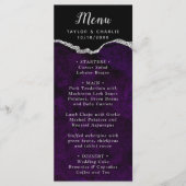 Purple and Silver Agate Wedding Menu メニュー (正面)