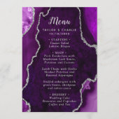 Purple and Silver Agate Wedding Menu メニュー (正面)