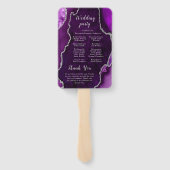 Purple and Silver Agate Wedding Program ハンドファン (裏面)