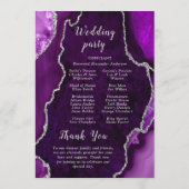 Purple and Silver Agate Wedding Program プログラム (裏面)