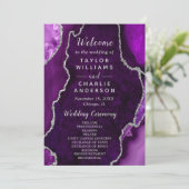 Purple and Silver Agate Wedding Program プログラム (スタンド正面)