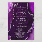 Purple and Silver Agate Wedding Program プログラム (正面)