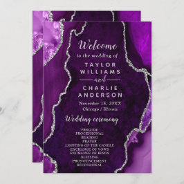 Purple and Silver Agate Wedding Program プログラム