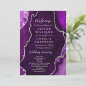 Purple and Silver Agate Wedding Program プログラム (スタンド正面)