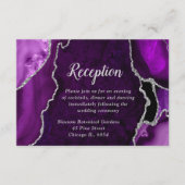 Purple and Silver Agate Wedding Reception エンクロージャーカード (正面)