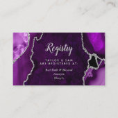 Purple and Silver Agate Wedding Registry エンクロージャーカード (正面)