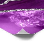 Purple and Silver Agate Wedding Seating Chart ポスター (角)