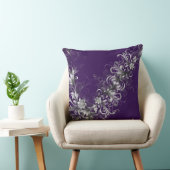 Purple and Silver Elegance Throw Pillow クッション (椅子)