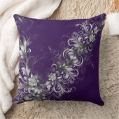 Purple and Silver Elegance Throw Pillow クッション (ブランケット)