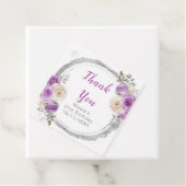 Purple and Silver Elegant Flowers Birthday フェイバータグ (インサイチュ)