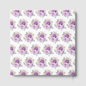 Purple and Silver Elegant Flowers Birthday Party ゲストブック (裏面)