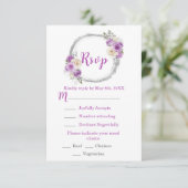 Purple and Silver Elegant Flowers Sweet Sixteen 出欠カード (スタンド正面)