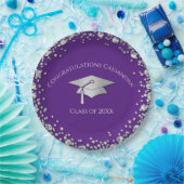 Purple and Silver Graduation ペーパープレート (パーティー)