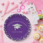 Purple and Silver Graduation ペーパープレート (パーティー)