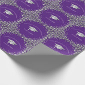 Purple and Silver Graduation ラッピングペーパー (角)
