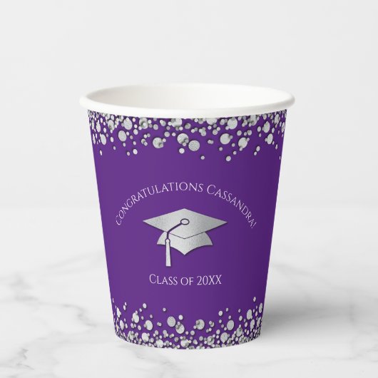 Purple and Silver Graduation 紙コップ (正面)