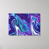 Purple and Teal Abstract Digital Pour Painting キャンバスプリント (正面)