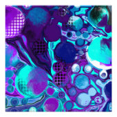 Purple and Teal Abstract Digital Pour Painting   フォトプリント (正面)