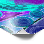 Purple and Teal Abstract Digital Pour Painting   フォトプリント (角)