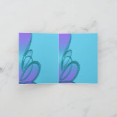Purple and Teal Blue Bat Mitzvah Thank You サンキューカード (内部)