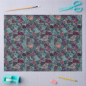 Purple and Teal Sea Glass Pattern Decoupage 薄葉紙 (クラフト)