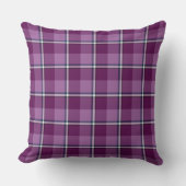 Purple and Trendy Pink Plaid クッション (正面)