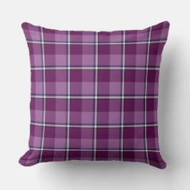 Purple and Trendy Pink Plaid クッション